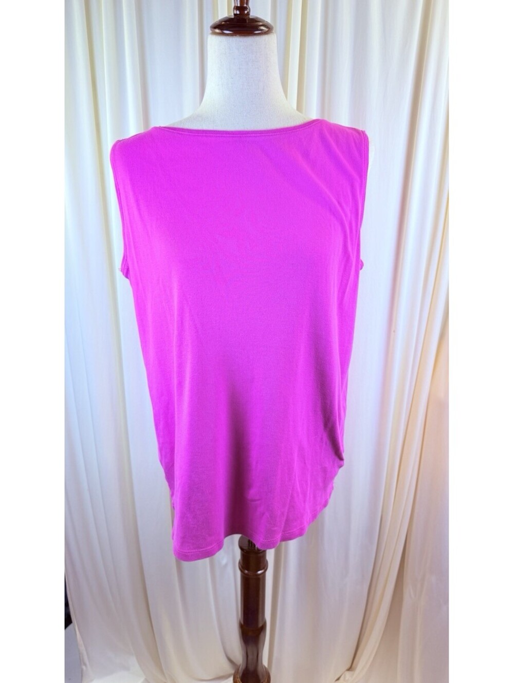 Talbots Woman Tank Top Pima Cotton Hot Pink Sleeveless 1X Classic Capsule